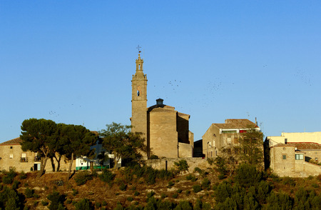 Overvieuw Sansol, Navarra, Spainの写真素材