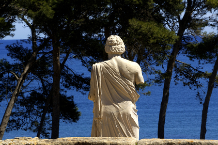 Statue of  Asclepius, Ruins of Empuries, Girona, Spainの写真素材