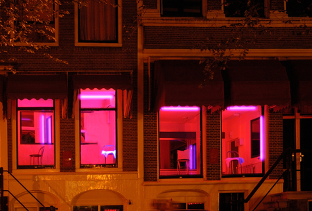 Amsterdam red light districtの写真素材
