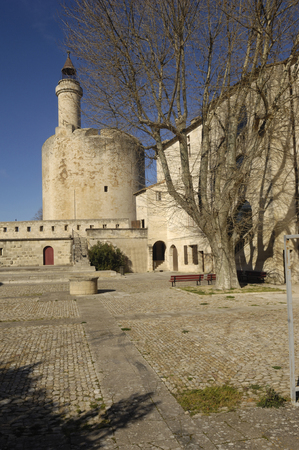 castle of Aigues-Mortes, Camargue, Franceのeditorial素材