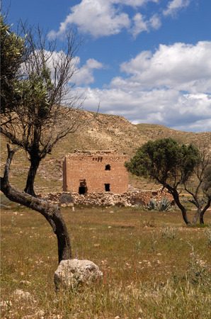 Tower " Los Alumbres", Arabic Fortress,Cabo de Gata, Almeria, Spainの写真素材