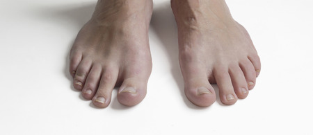 studio photography of a woman's feet with white backgroundの写真素材