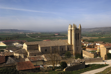 Santa Maria del Manzano, Church, Castrojeriz, Burgos province, Spainの写真素材