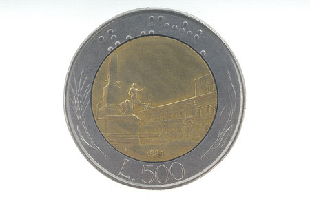500 lira, Italian coin 1998の写真素材
