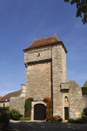 The hill top village of Loubressac (Lot, France).の写真素材