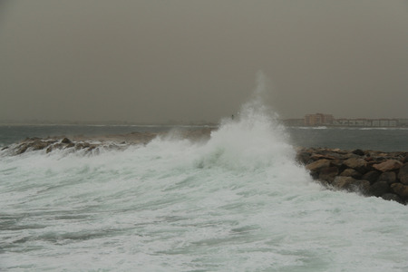 Temporary lift (Temporal de levante) in the Mediterranean, Costa Brava, Girona, Spainの写真素材