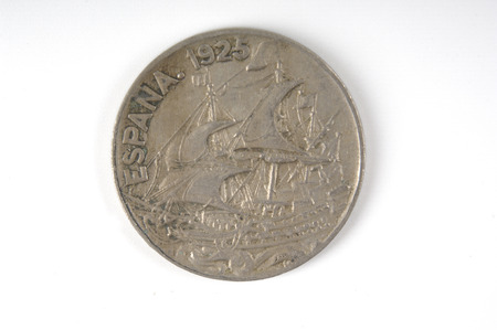 Spain coin of 1925 twenty centsの写真素材