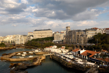 Church and Port of Biarritz, details and landscapes of Biarritz, Franceの写真素材