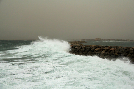 Temporary lift (Temporal de levante) in the Mediterranean, Costa Brava, Girona, Spainの写真素材
