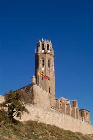 La Seu Vella Cathedral of Lleida, Catalonia,Spainの写真素材