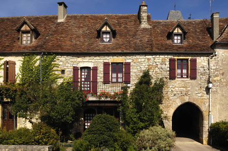 The hill top village of Loubressac Lot, France.の写真素材