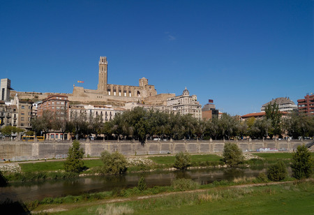 View of Lleida, Catalonia, Spainの写真素材