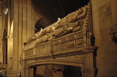 Tomb of the Kings of Catalonia in the Monastery of Poblet in Tarragona province, Catalonia, Spainの写真素材