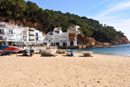 Beach of Tamariu, Costa Brava, Girona province,Catalonia, Spainのeditorial素材
