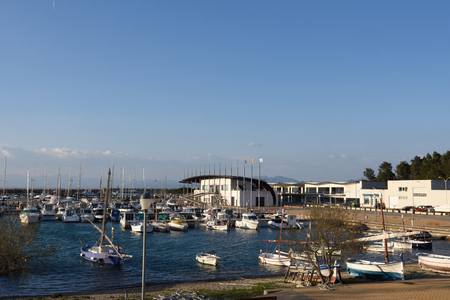 fishing port of L'Escala, Costa Brava, Girona province, Catalonia, Spainのeditorial素材