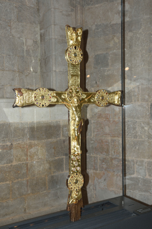Cross at the Monastery of Vilabertran in Girona, Spainの写真素材