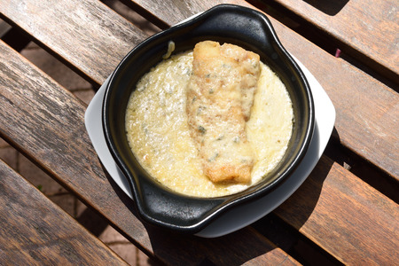 Cod with cheese sauceの写真素材
