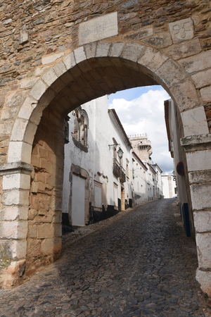 Entrance to the Walls of Estremoz, Alentejo region, Portugalの写真素材
