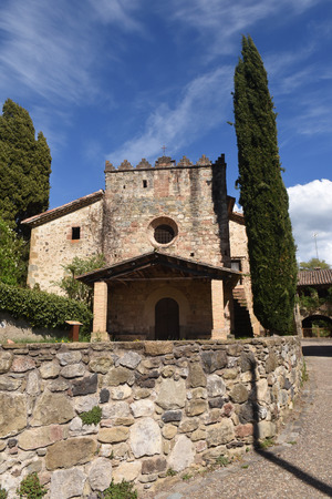 Romanesque church of Sant Iscle de Colltort, Garrotxa, Girona province,Catalonia,Spainの写真素材