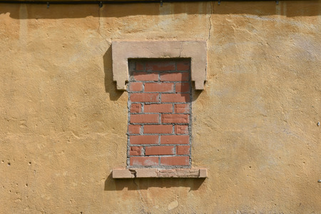 bricked up windowの写真素材