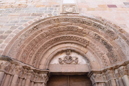 Door of the Cathedral of Siguenza, Guadalajara province, Castilla-La Mancha, Spain