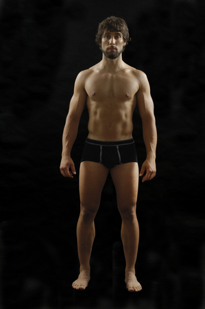 portrait of naked manの写真素材