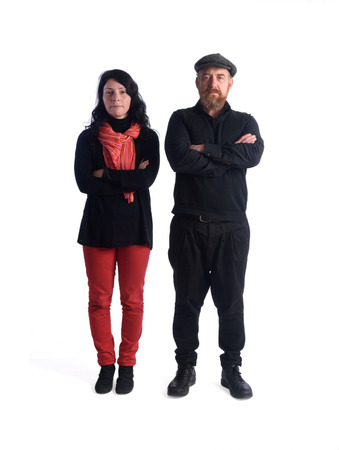portrait of a couple on whiteの写真素材