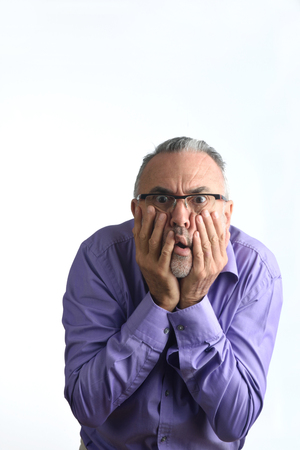 Man with fearの写真素材