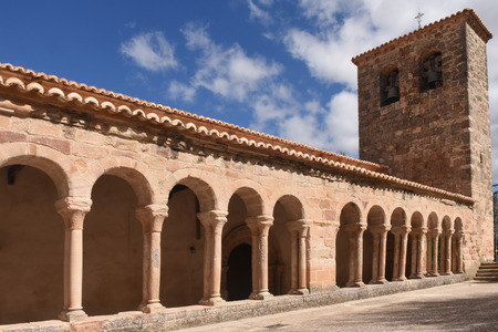 Romanesque church of San Salvador de Carabias, Siguenza,Guadalajara province,Castilla-La Mancha,Spainの写真素材