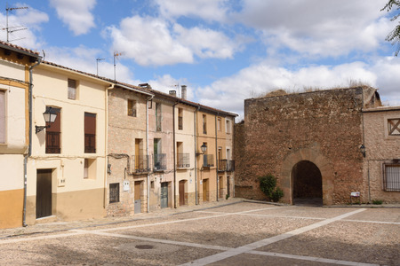 medieval door of Palazuelos in Guadalajara province, Castilla La Mancha, Spainの写真素材