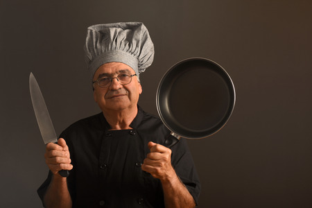 Portrait of a senior chefの写真素材