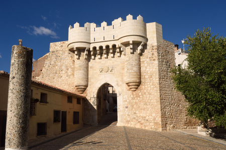 Santa Maria door  Guadalajara province,Castilla-La Mancha, Spainのeditorial素材