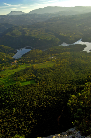 Pantano de Sau, from Tavertet, Osona, Barcelona.の写真素材