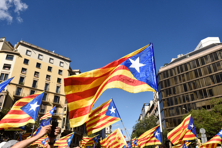 Independence manifestation in Barcelona, SI, September 11, 2017