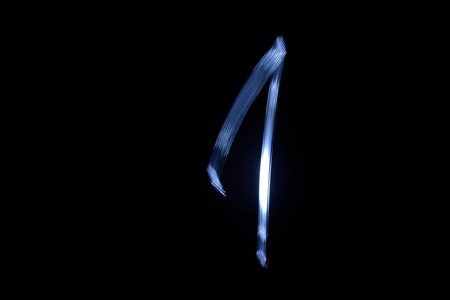 paint with light on black background number 1の写真素材