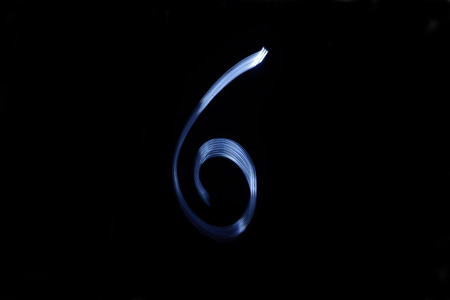 paint with light on black background number 6の写真素材
