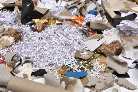 inside of a paper recycling containerの写真素材