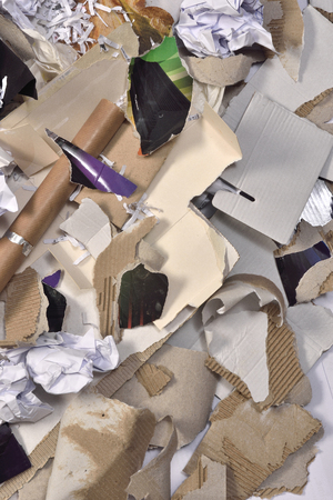 inside of a paper recycling containerの写真素材