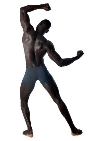 full portrait of a black manの写真素材