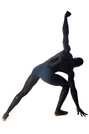 full portrait of a black manの写真素材