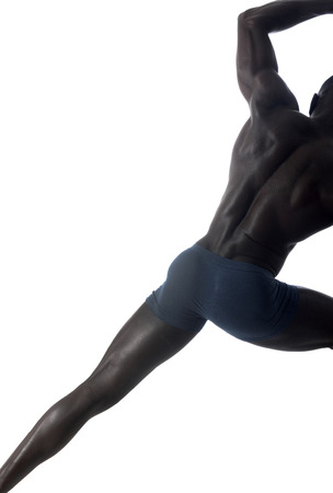 full portrait of a black manの写真素材