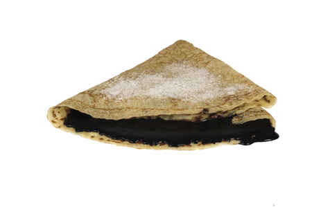 Crepe dark chocolate on whiteの写真素材