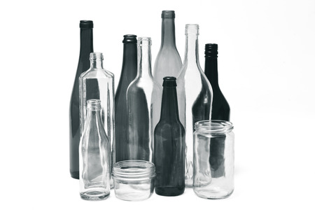 recycling  glass on white backgroundの写真素材