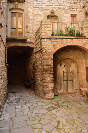 streets and corners of the town of 
Monfalco Murallat, la Segarra, LLeida province, Catalonia, Spainの写真素材