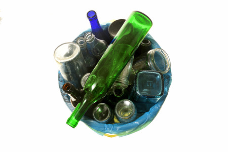 recycling glass on white bacgroundの写真素材
