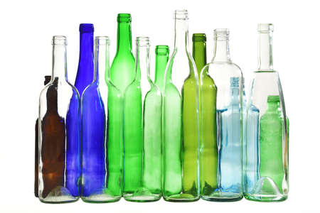 recycling  glass on white backgroundの写真素材