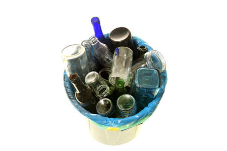 recycling glass on white bacgroundの写真素材