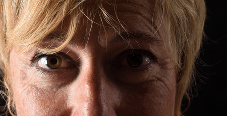 middle aged woman face close-upの写真素材