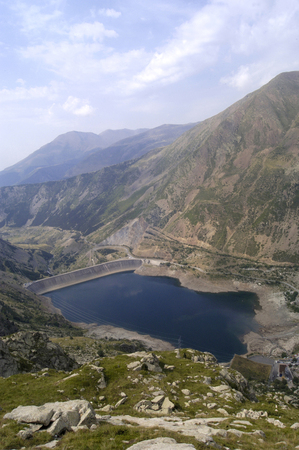 view of the dam of Sallente,Lleida province, Catalonia, Spain,のeditorial素材