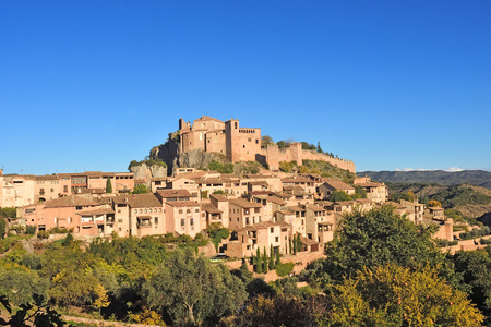 view of Alquezar, Somontano, Huesca province, Aragon, Spain.の写真素材